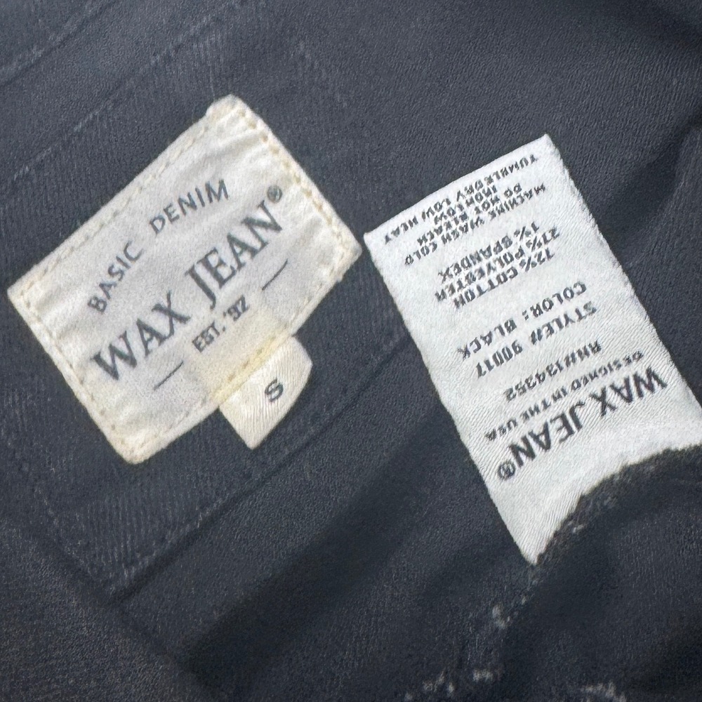 Wax Jean Womens Black Cropped Denim Trucker Jacket Style 90017 Size S - Picture 6 of 6